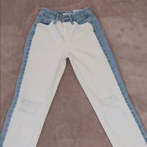 Two toned mom jeans